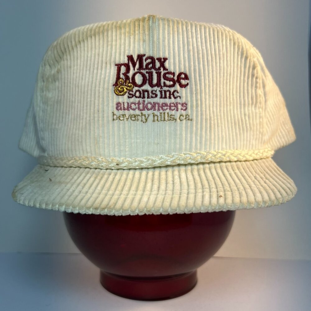 Vintage, Corduroy, leather strap back hat